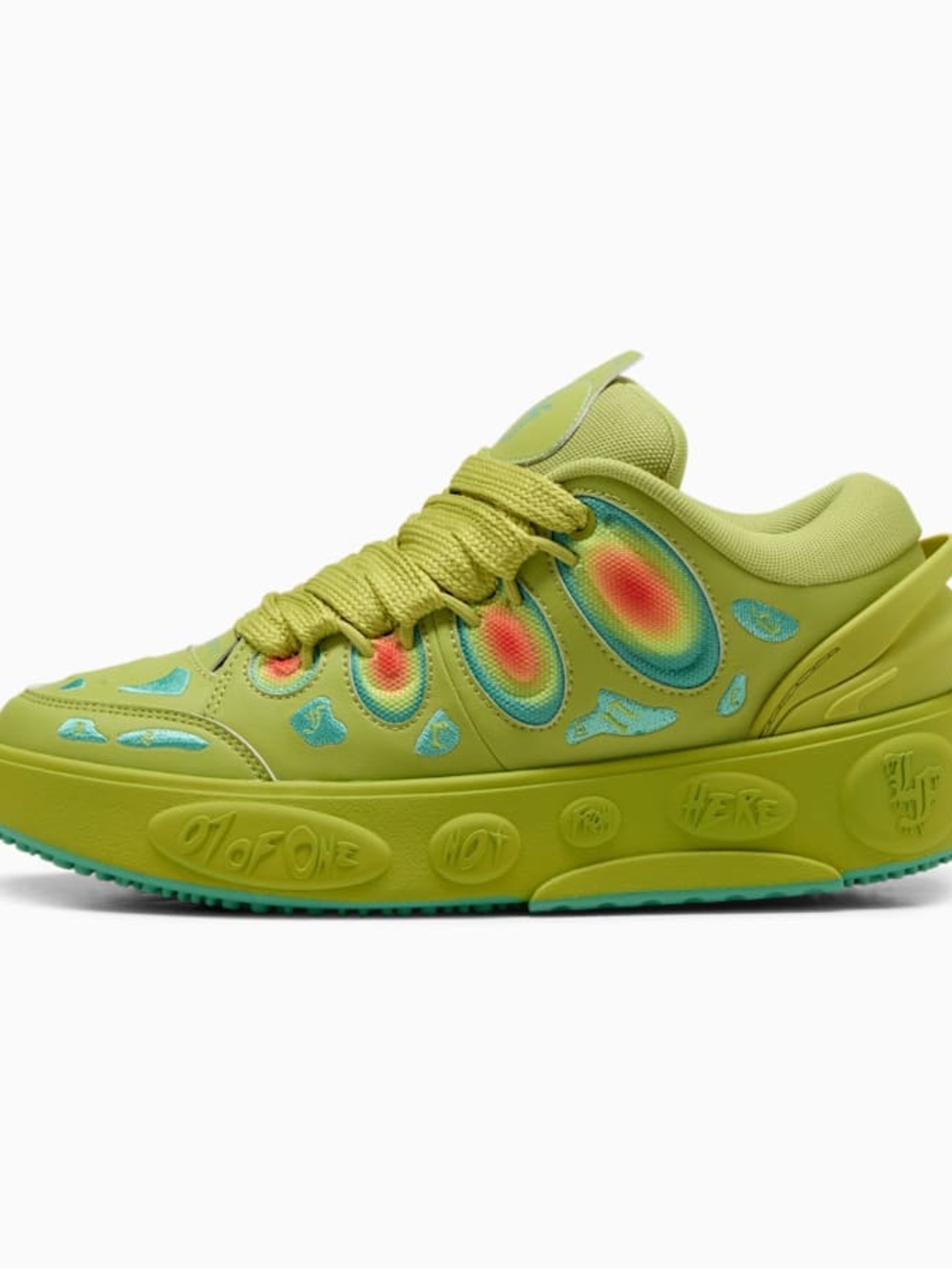 PUMA x LaMelo Ball LaFrancé "Heatmap" Kid’s (Grade School) Size 5 Sneakers Green - Picture 10 of 12